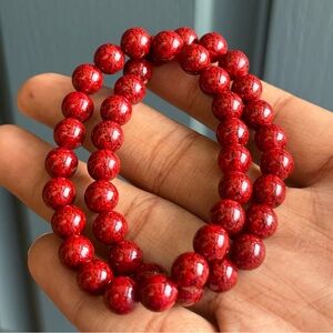 Coated HQ Cinnabar Crystal Bracelet 8mm